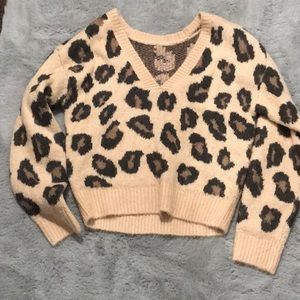 NWOT pink leopard sweater